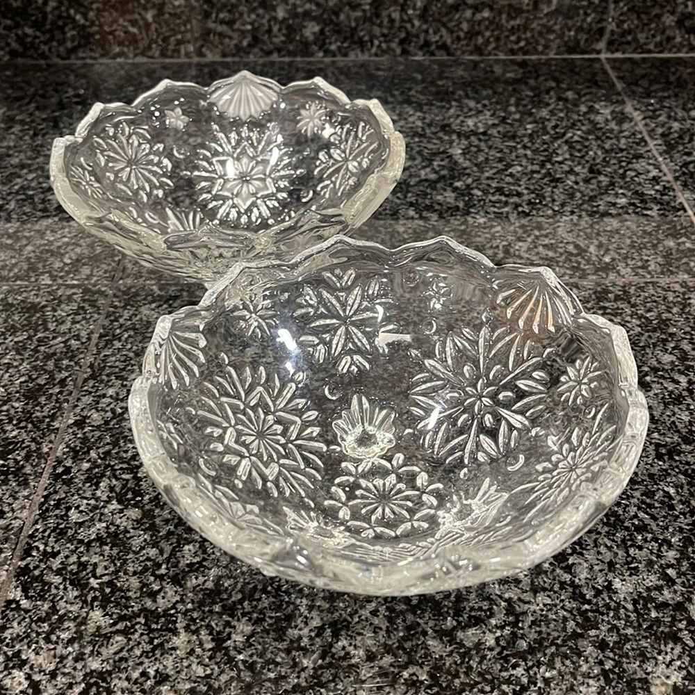 2 Snack Serving Bowls Glass, snack Plates Bowl Serving,
